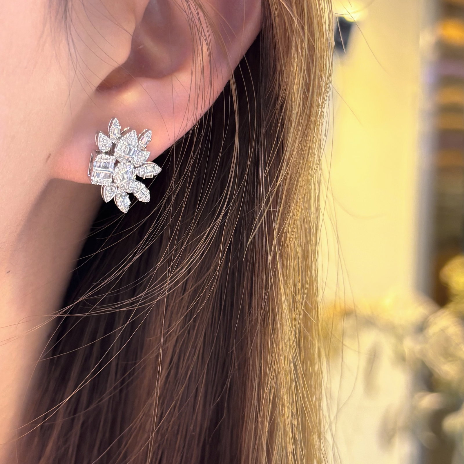14k Gold 0.7 Ct Natural H Diamond Earrings - 2