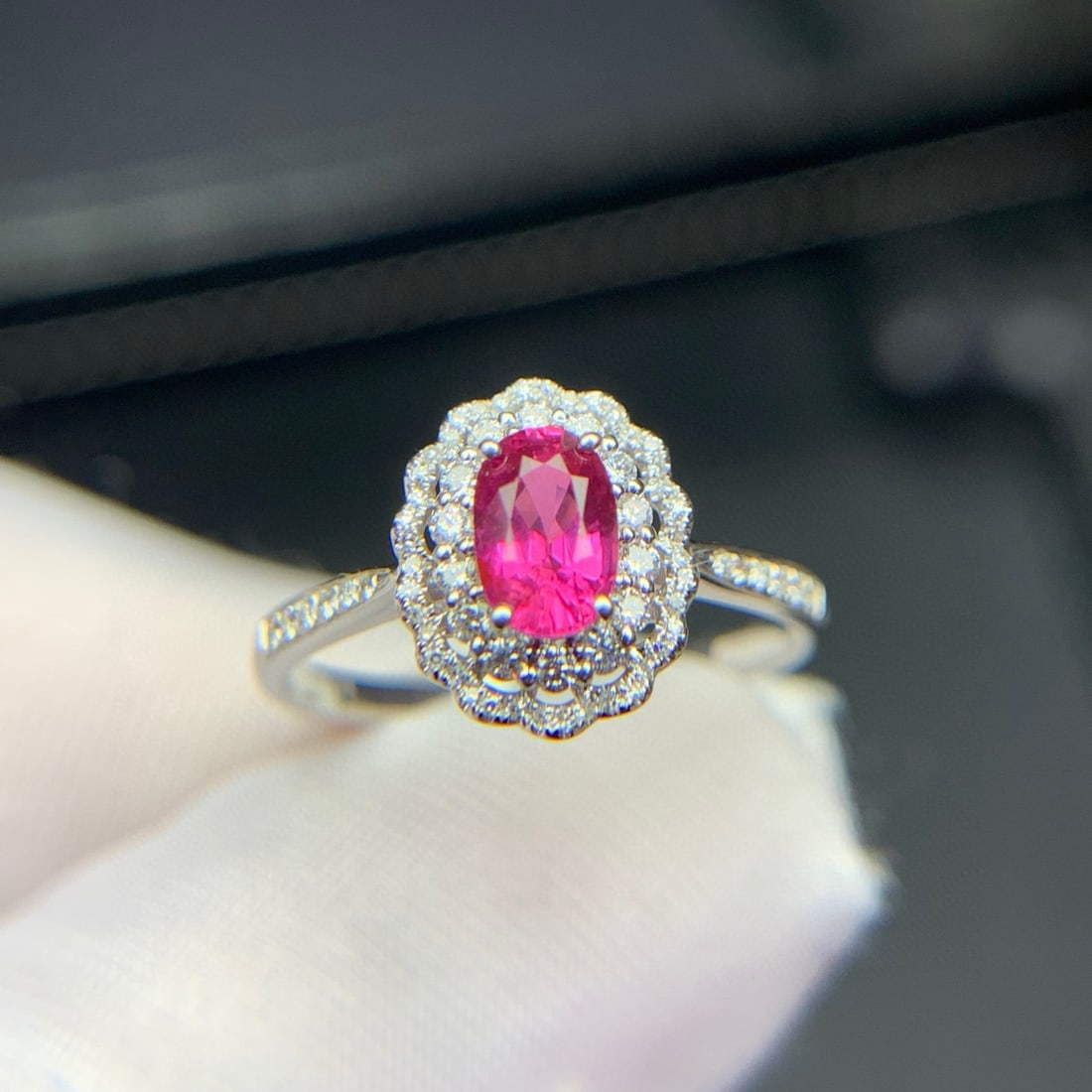 14k Gold 0.74 Ct Natural Ruby & Diamond Ring - 3