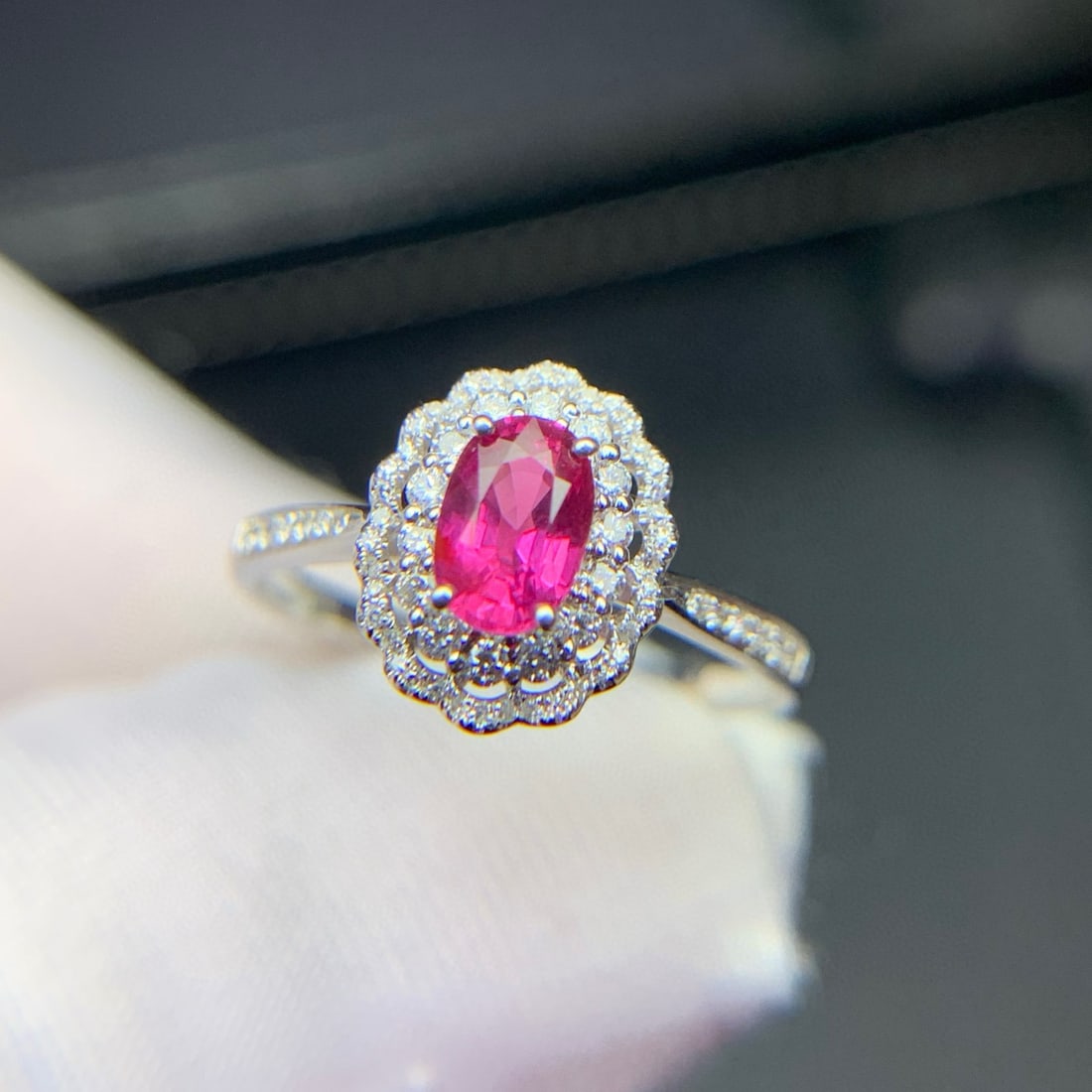 14k Gold 0.74 Ct Natural Ruby & Diamond Ring - 4