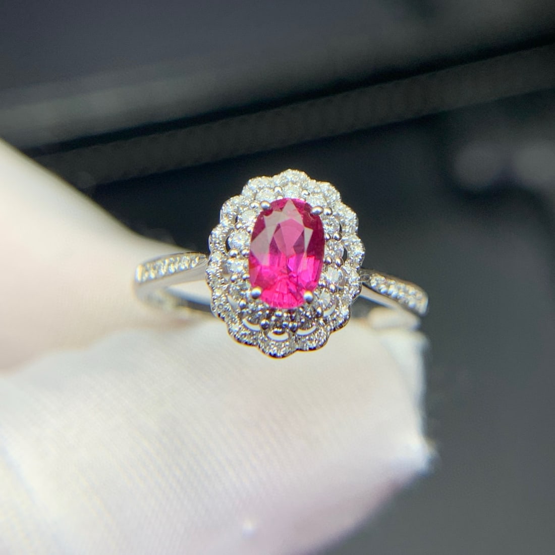 14k Gold 0.74 Ct Natural Ruby & Diamond Ring - 7