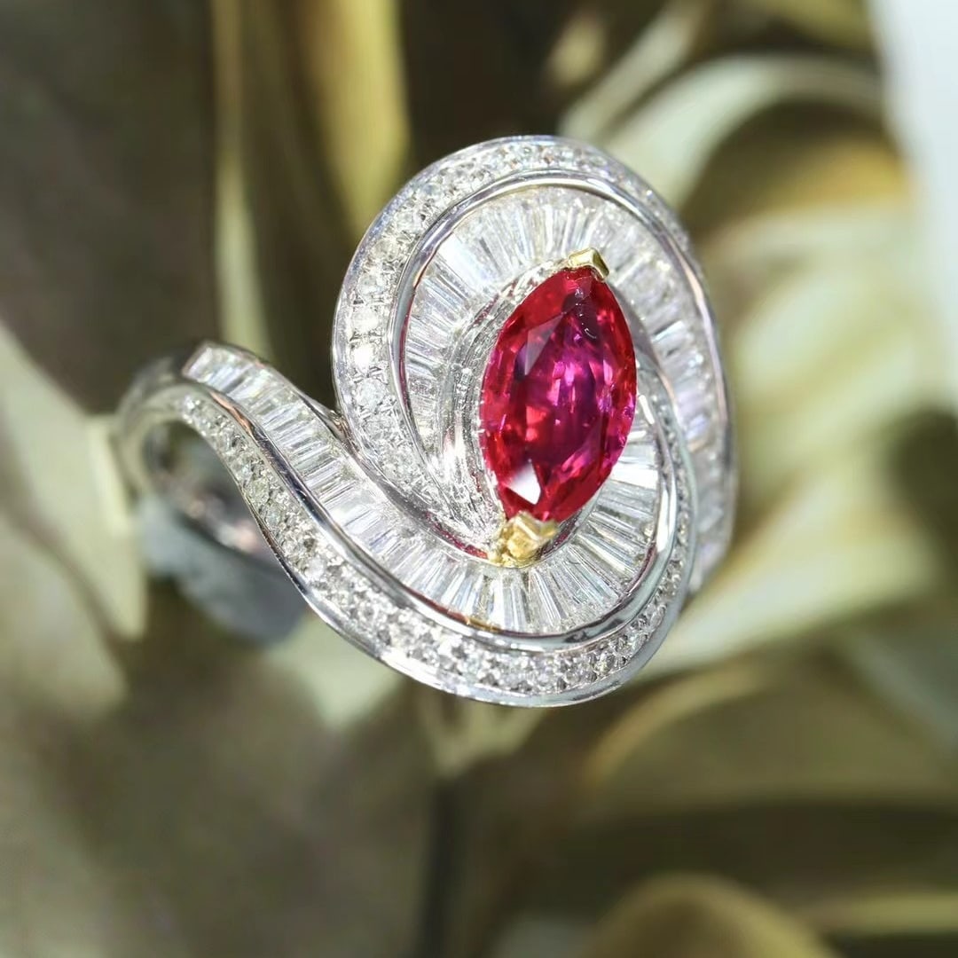 14k Gold 1.36 Ctw Natural Ruby & Diamond Ring - 4