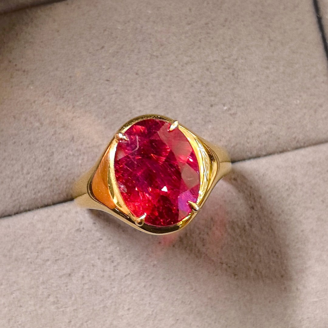 14k Gold 4.60 Ct Natural Tourmaline Ring - 4