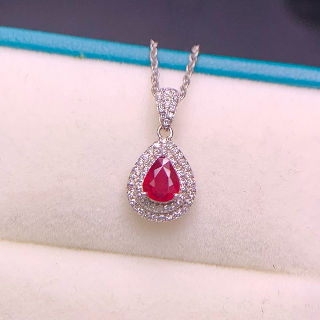 14k Gold 0.5 Ct Natural Ruby & Diamond Pendant( Without Chain ) - 5