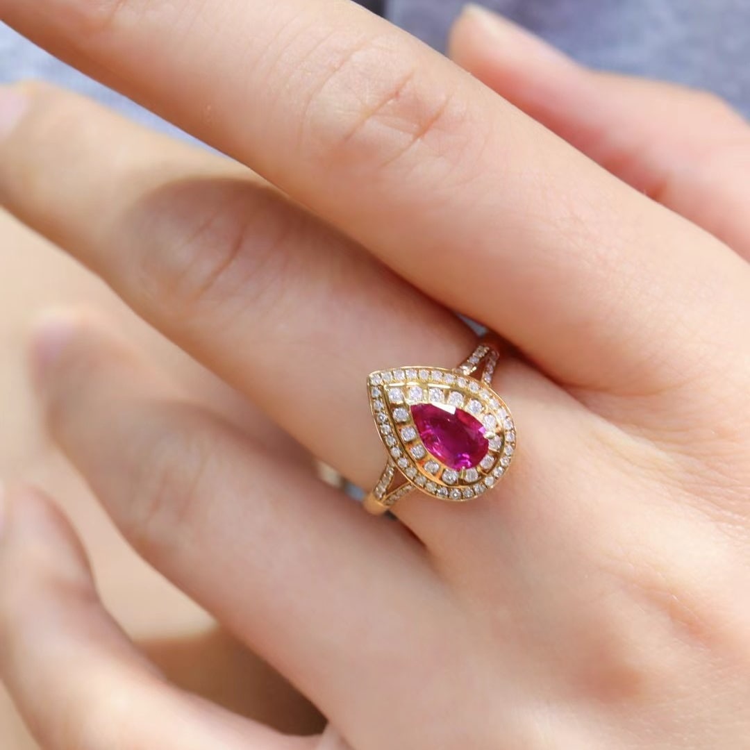 14k Gold 1.18 Ctw Natural Ruby & Diamond Ring - 2