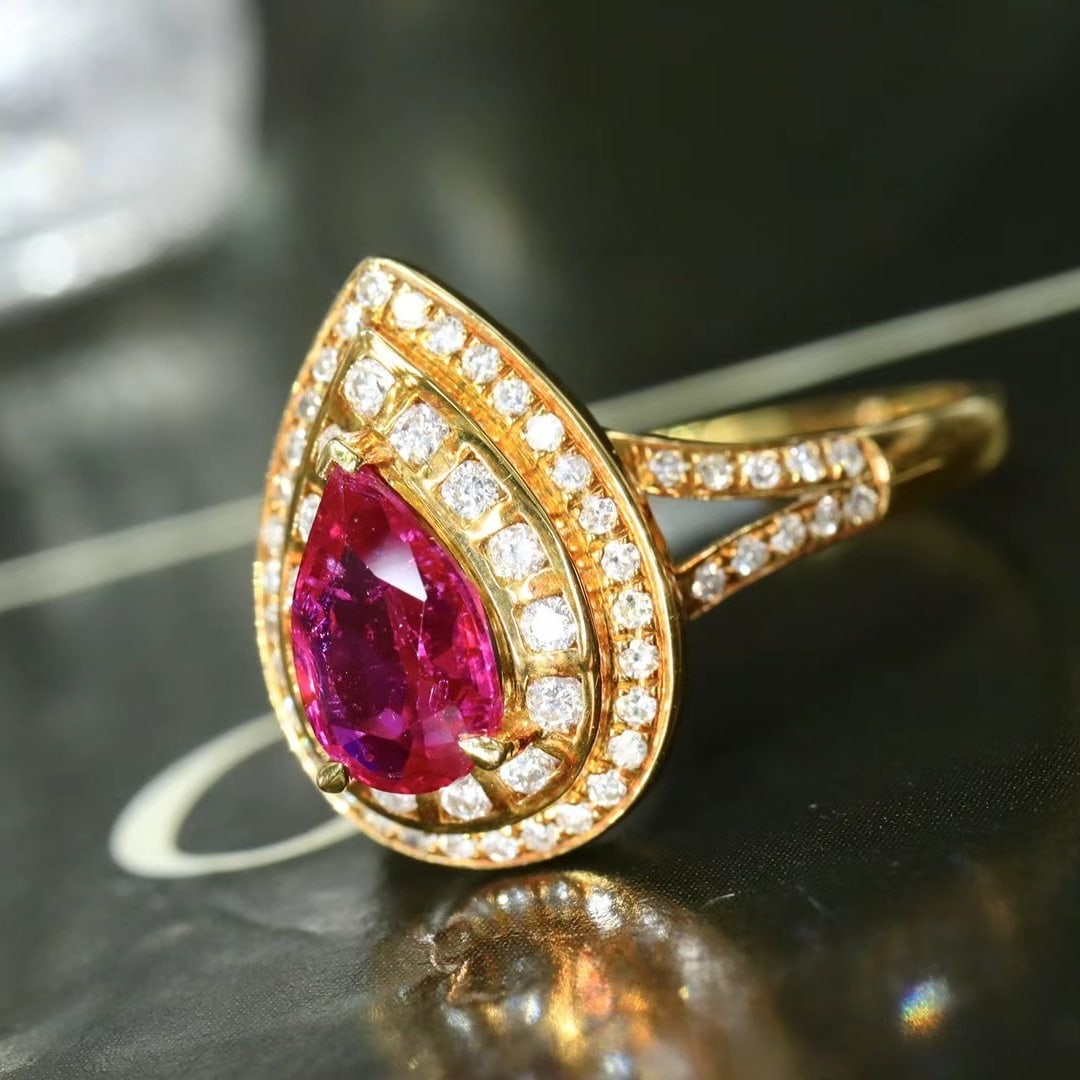 14k Gold 1.18 Ctw Natural Ruby & Diamond Ring - 4