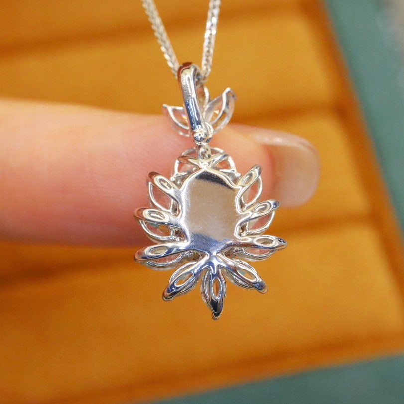 14k Gold 2.40 Ctw Natural Sapphire & Sapphire Pendant( Without Chain ) - 5