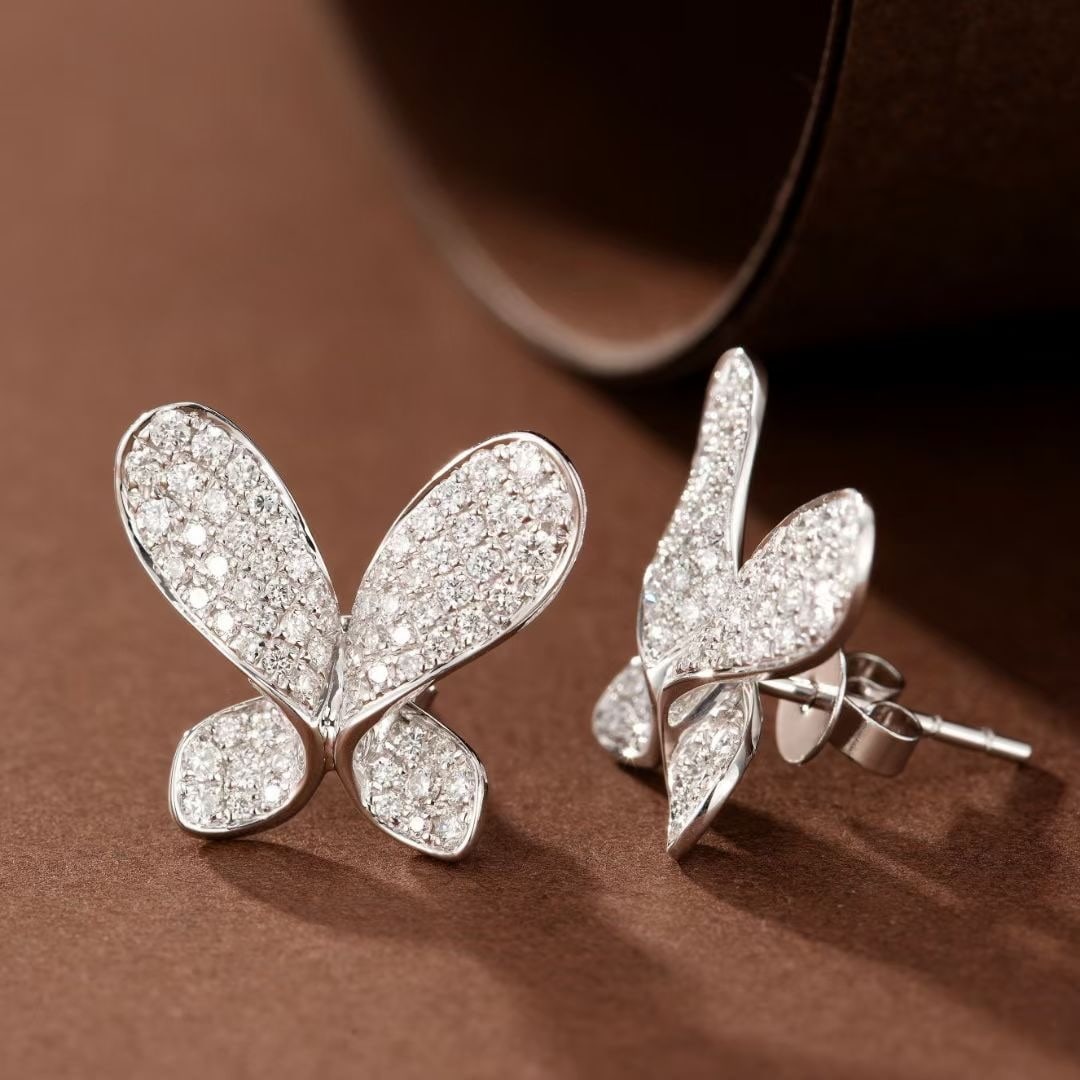 14k Gold 0.90 Ct Natural H Diamond Earrings - 2