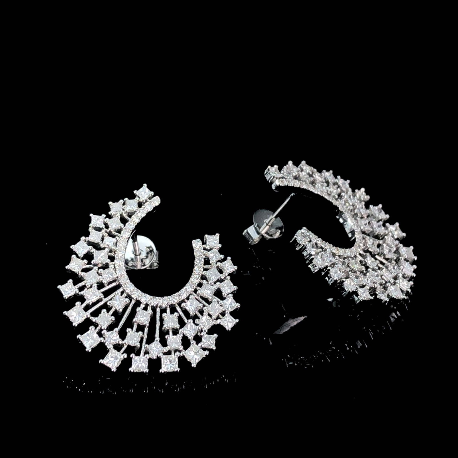 14k Gold 1.88 Ct Natural H Diamond Earrings - 2