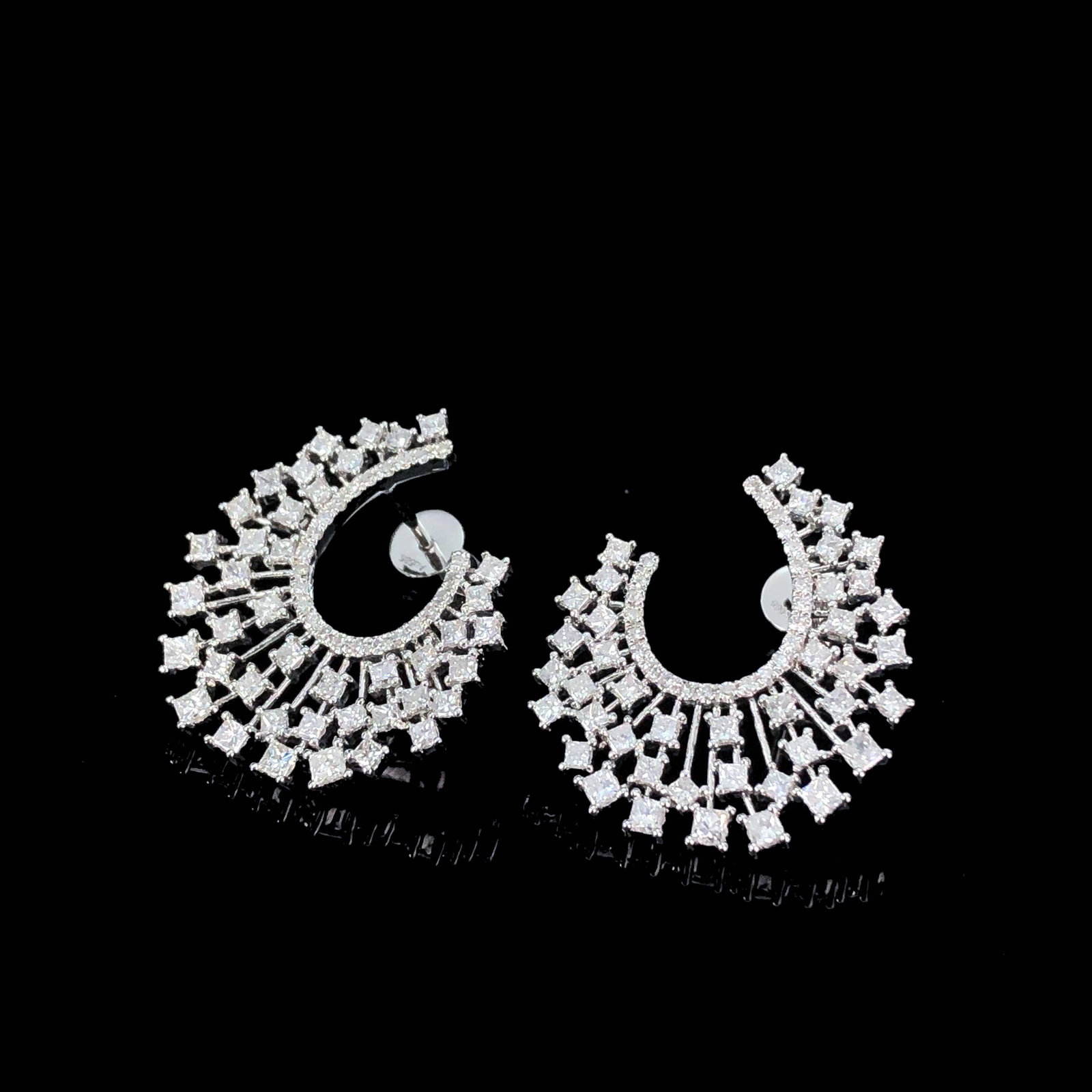 14k Gold 1.88 Ct Natural H Diamond Earrings - 4