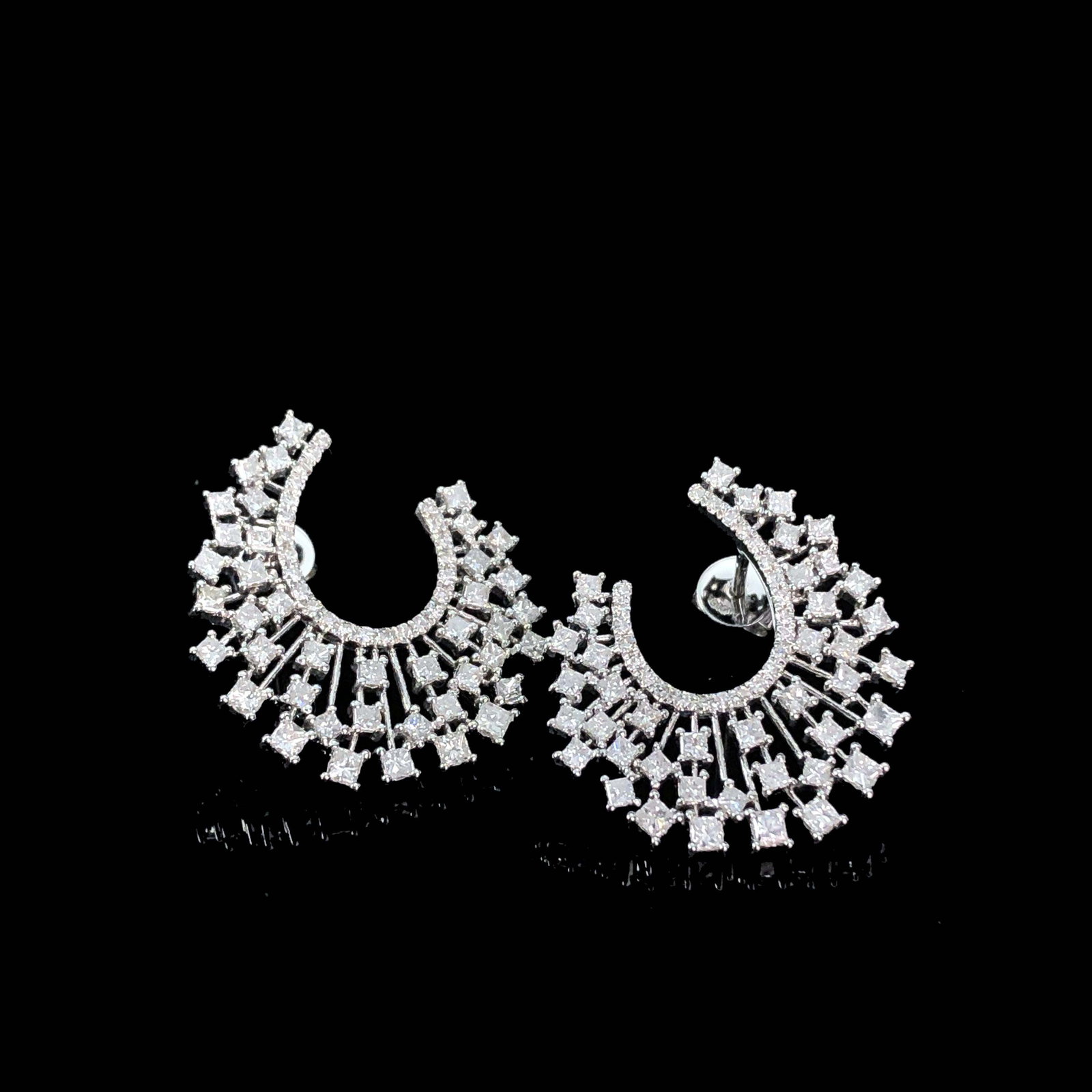 14k Gold 1.88 Ct Natural H Diamond Earrings - 5