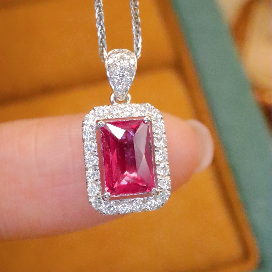 14k Gold 1.43 Ctw Natural Ruby & Diamond Pendant( Without Chain ): Ref:230968320 // gold content:14k gold // main gemstone:ruby // shape:octagonal // carat weight:1. 18ct // color:red // treatment:natural // // adjacent gemstone 2 : diamond // number of stones:34 // 