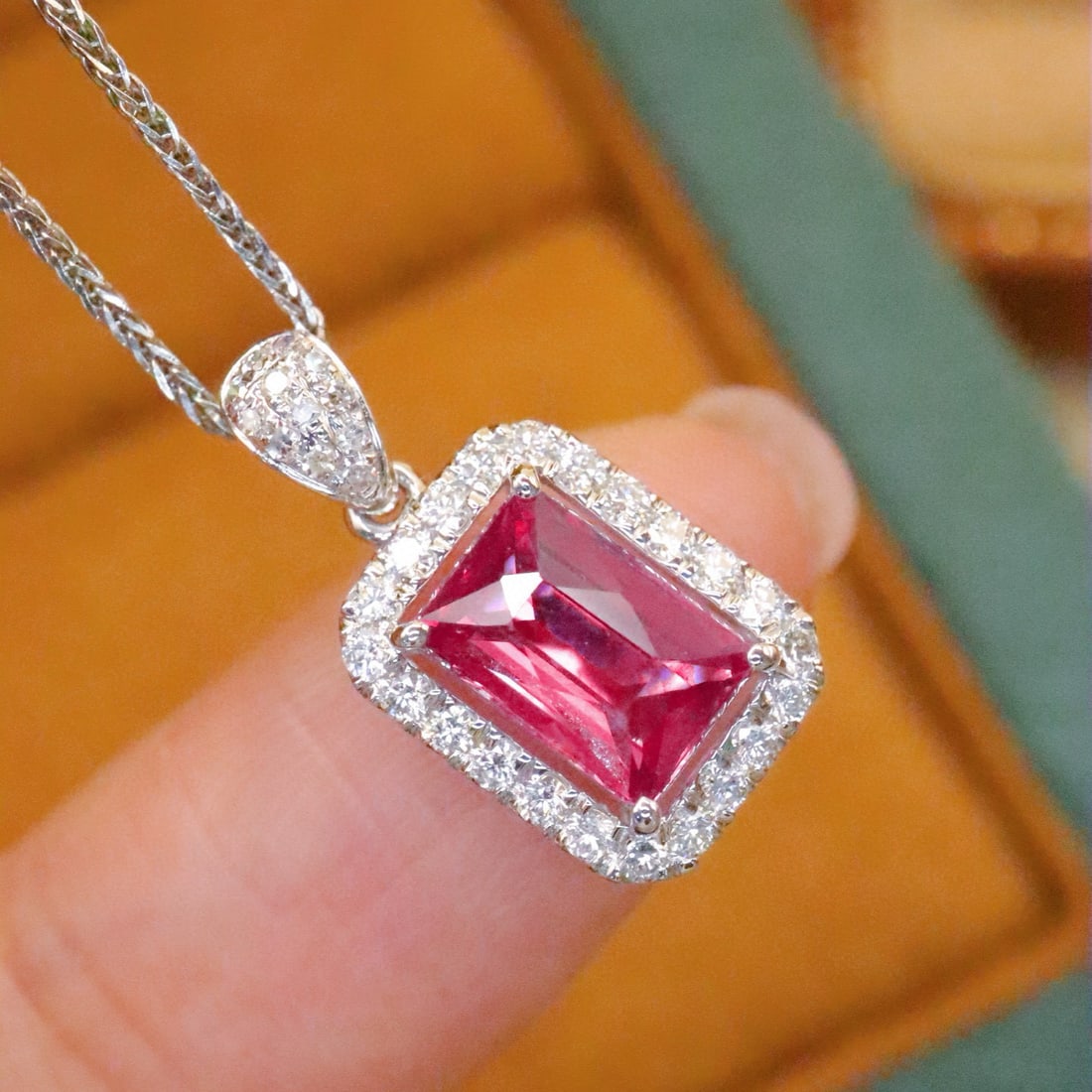 14k Gold 1.43 Ctw Natural Ruby & Diamond Pendant( Without Chain ) - 3