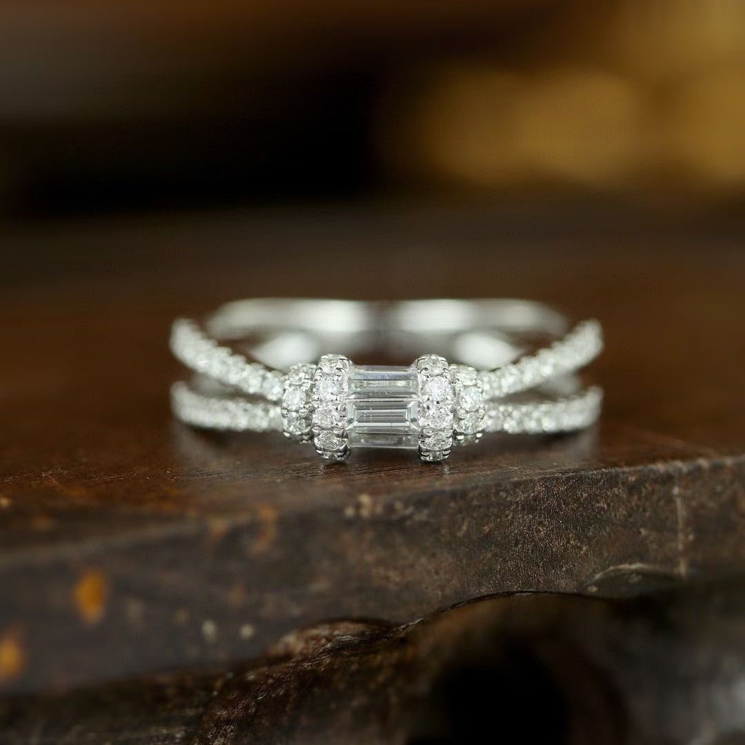 14k Gold 0.60 Ct Natural H Diamond Ring - 3