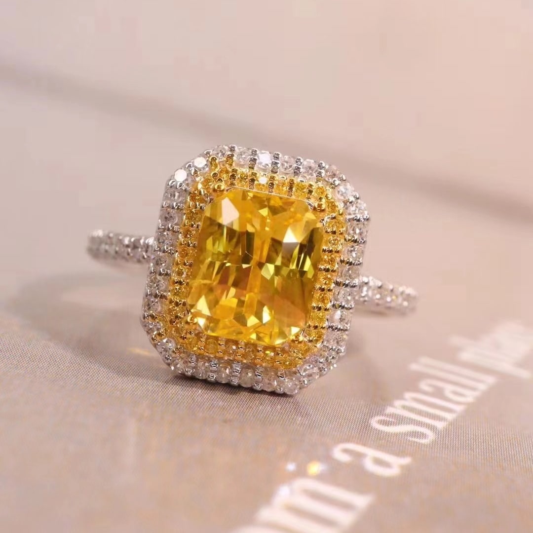 14k Gold 2.59 Ctw Natural Sapphire & Diamond Ring - 4