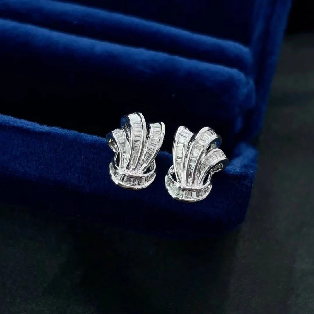 14k Gold 0.46 Ct Natural H Diamond Earrings - 2