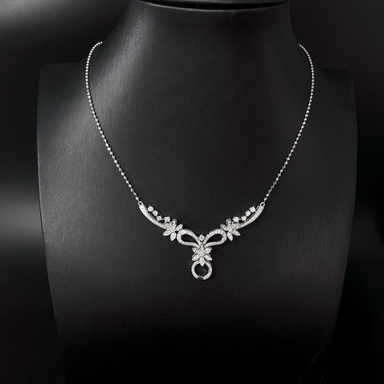 14k Gold 0.89 Ct Natural H Diamond Necklace - 3