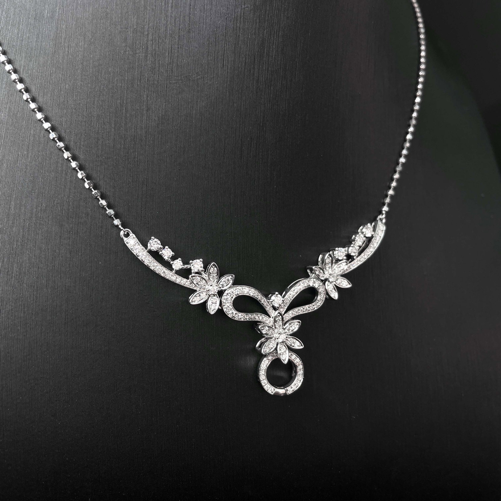 14k Gold 0.89 Ct Natural H Diamond Necklace - 4