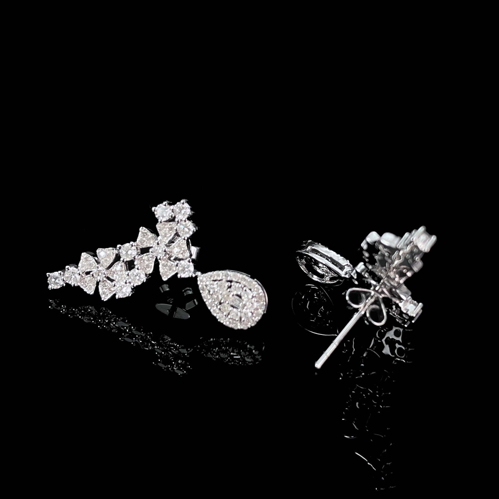 14k Gold 0.8 Ct Natural H Diamond Earrings - 2
