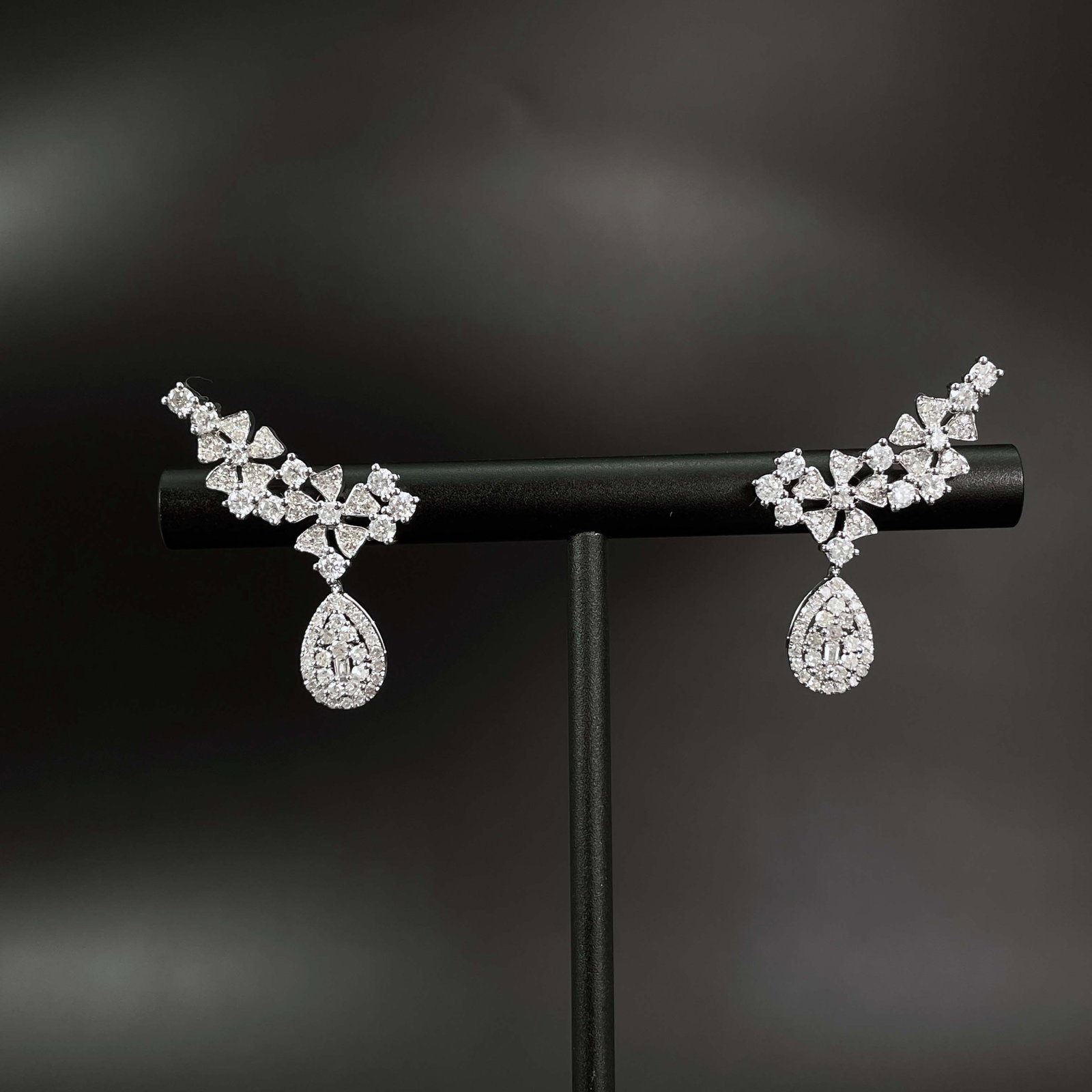 14k Gold 0.8 Ct Natural H Diamond Earrings - 5