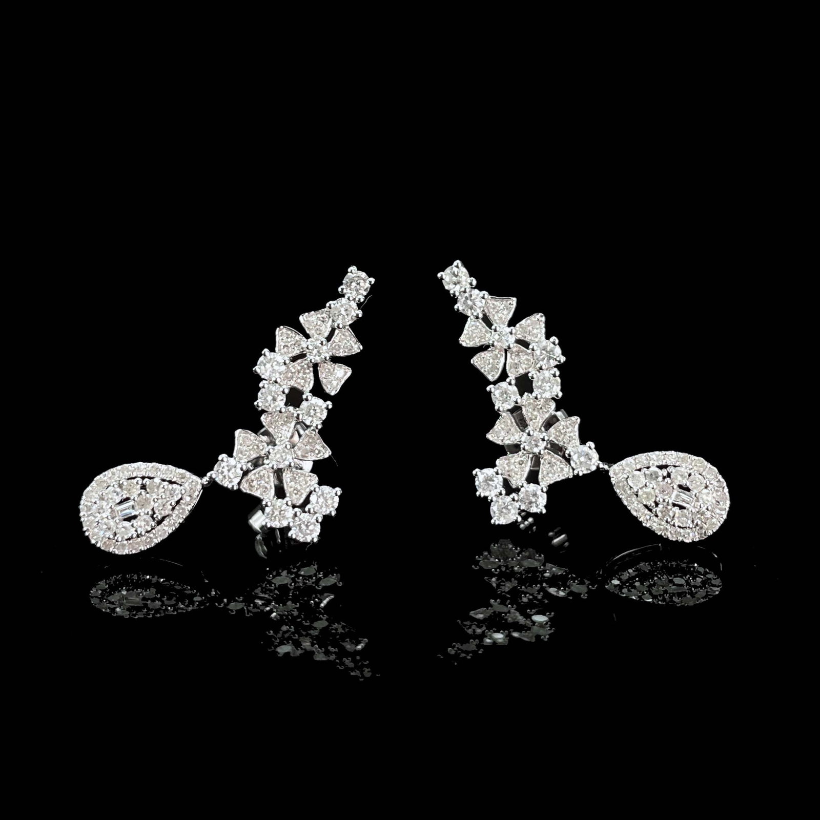14k Gold 0.8 Ct Natural H Diamond Earrings - 6
