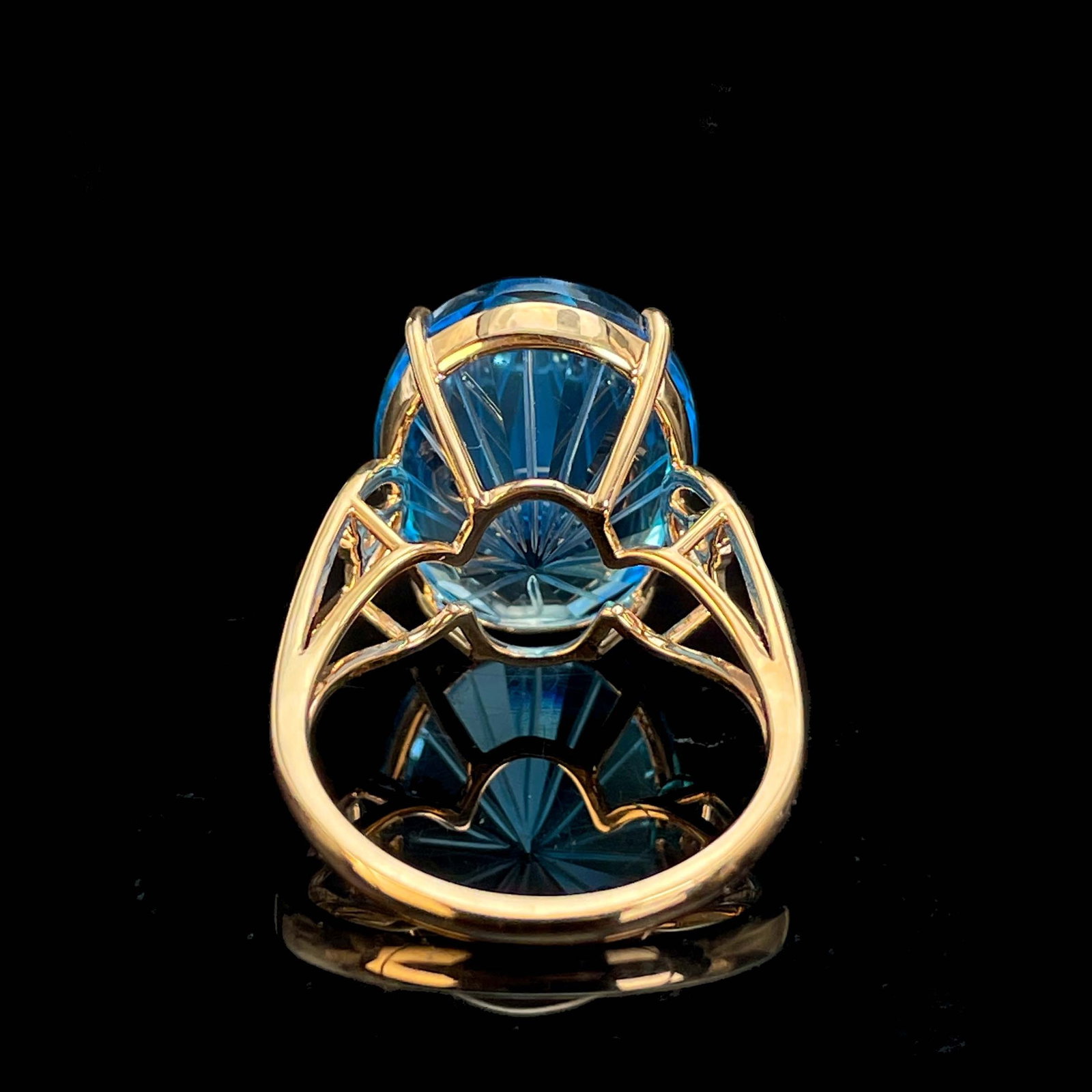 14k Gold 14.39 Ctw Natural Topaz & Diamond Ring - 4