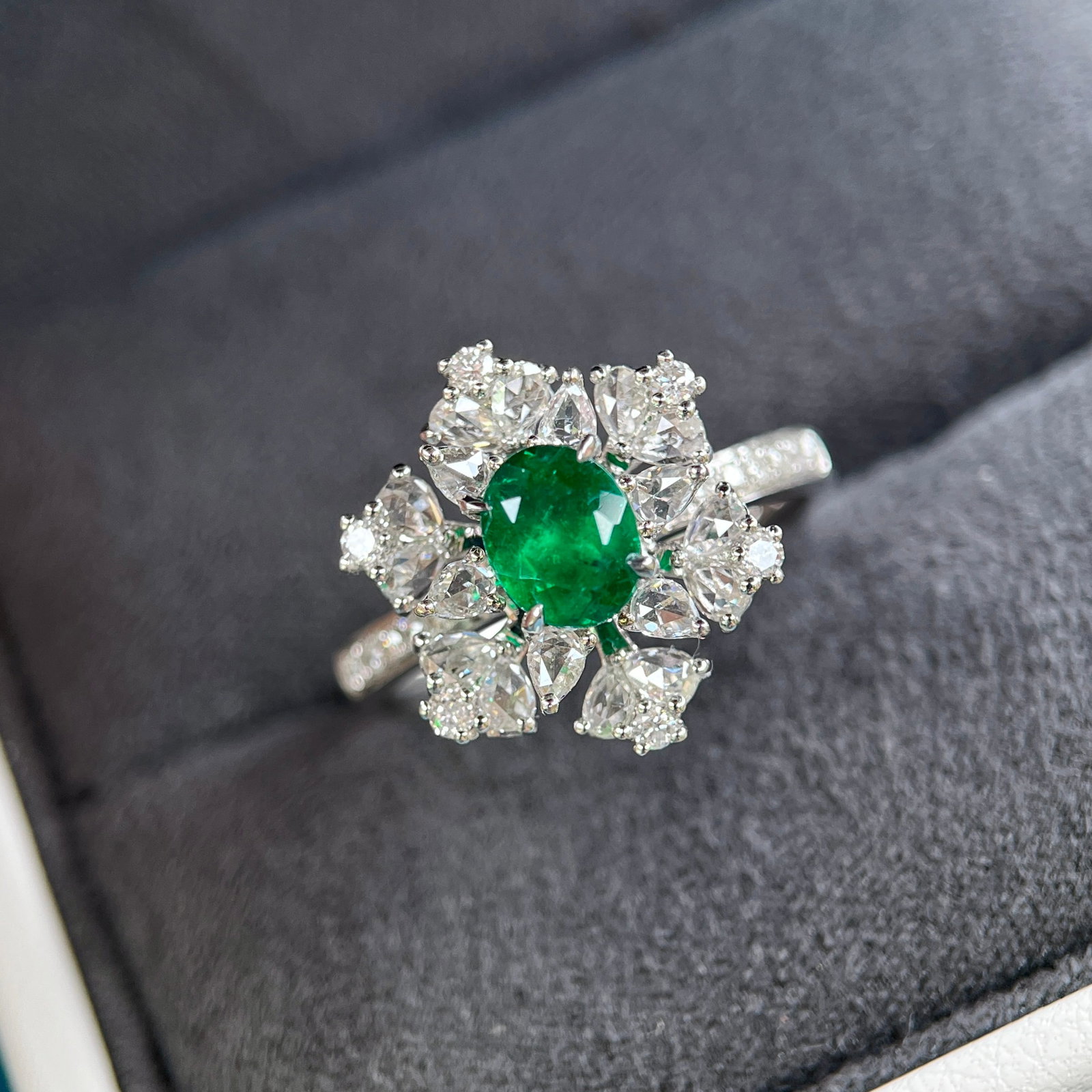 14k Gold 1.15 Ctw Vivid Green Natural Emerald & Diamond Ring/pendant( Without Chain ) - 3