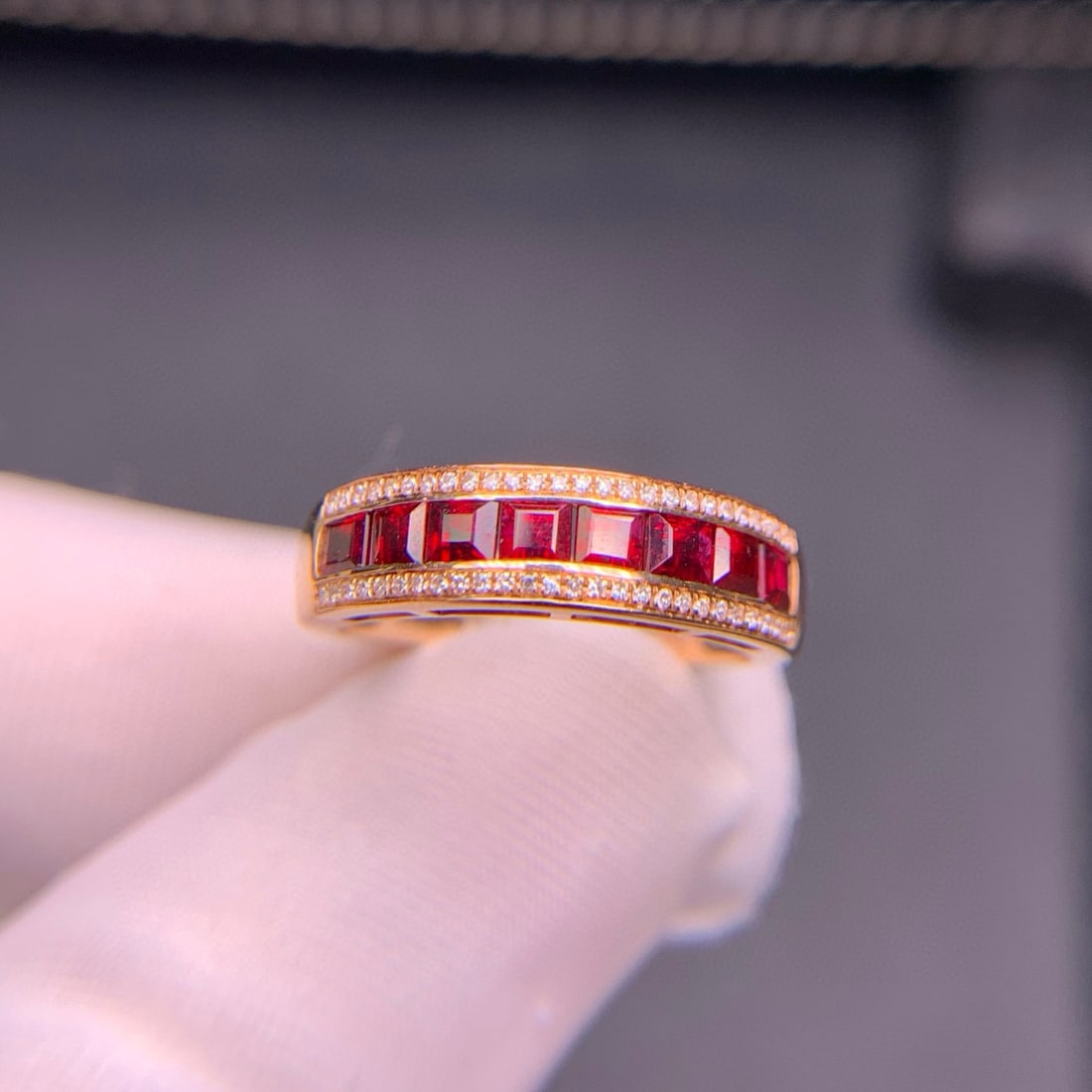14k Gold 1.51 Ct Natural Ruby & Diamond Ring - 7