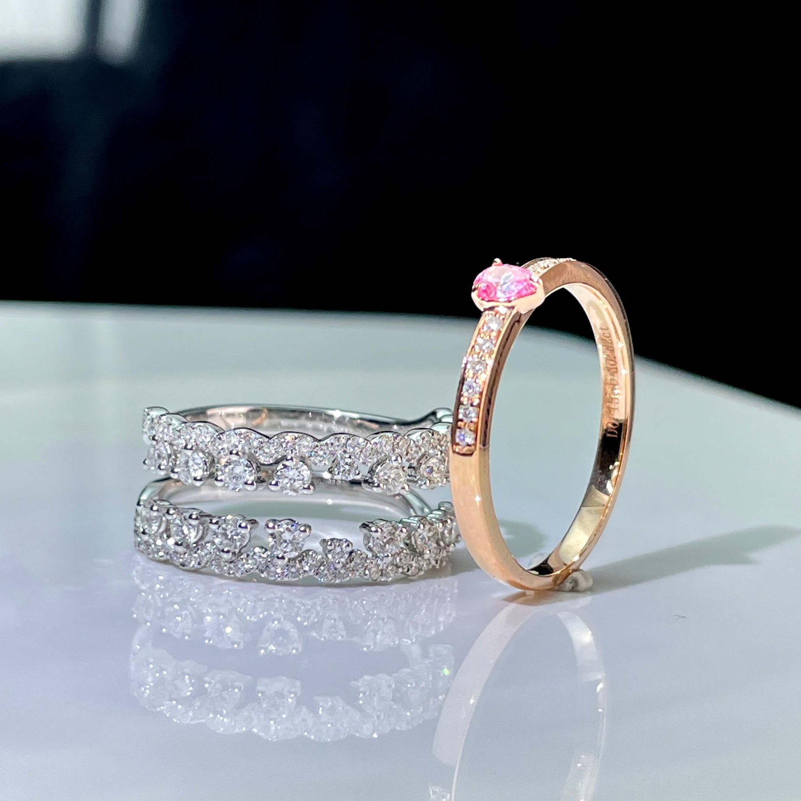 14k Gold 0.97 Ctw Natural Pink Diamond & Diamond Ring - 5