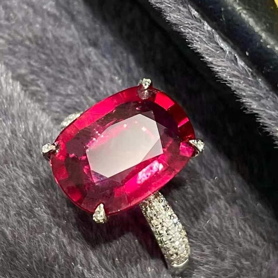 14k Gold 5.06 Ct Natural Tourmaline & Diamond Ring - 3