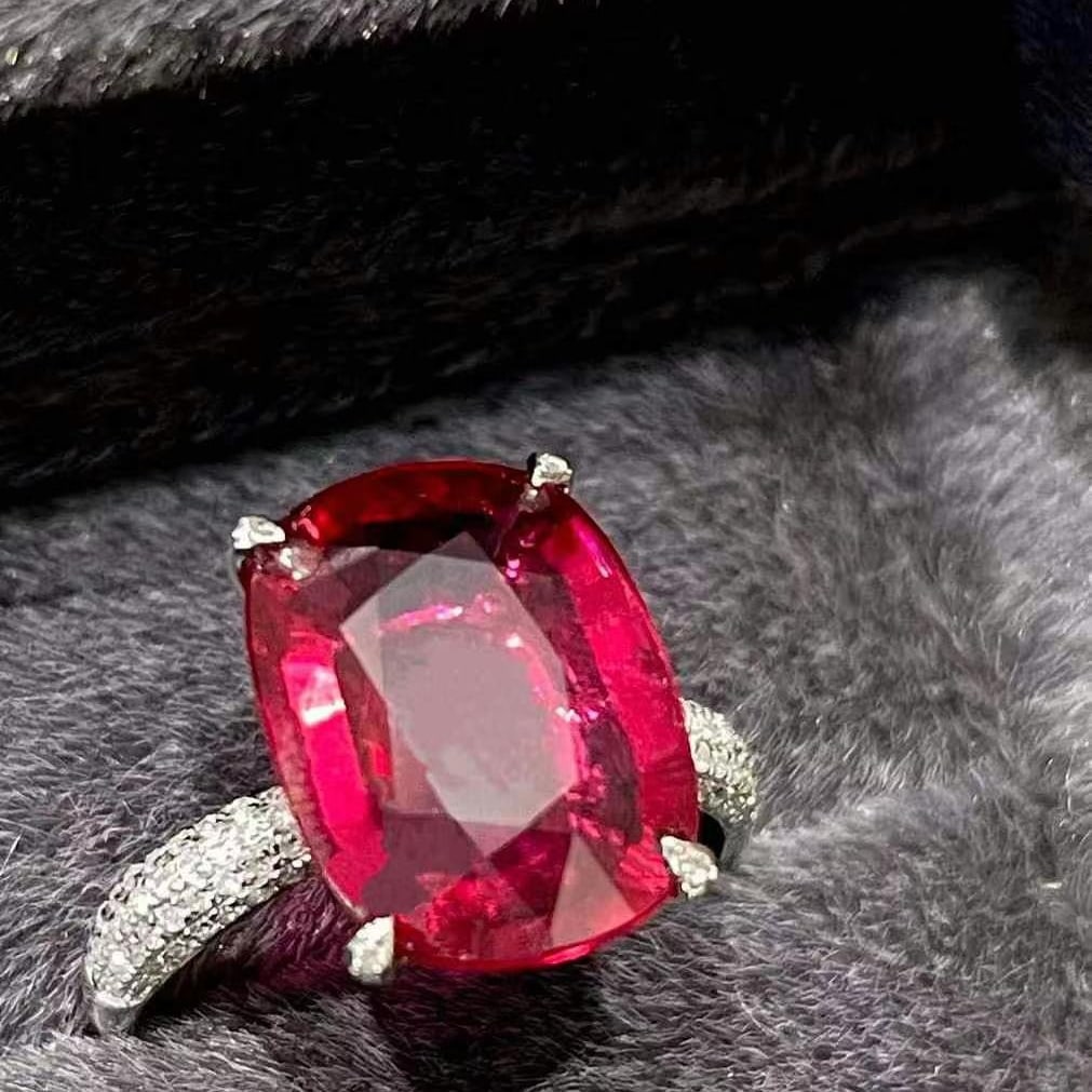 14k Gold 5.06 Ct Natural Tourmaline & Diamond Ring - 5