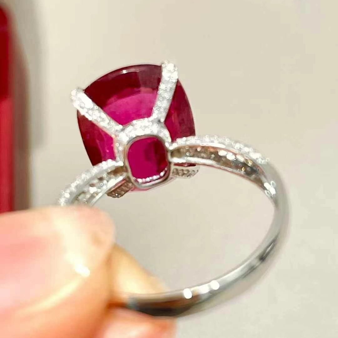 14k Gold 5.06 Ct Natural Tourmaline & Diamond Ring - 6