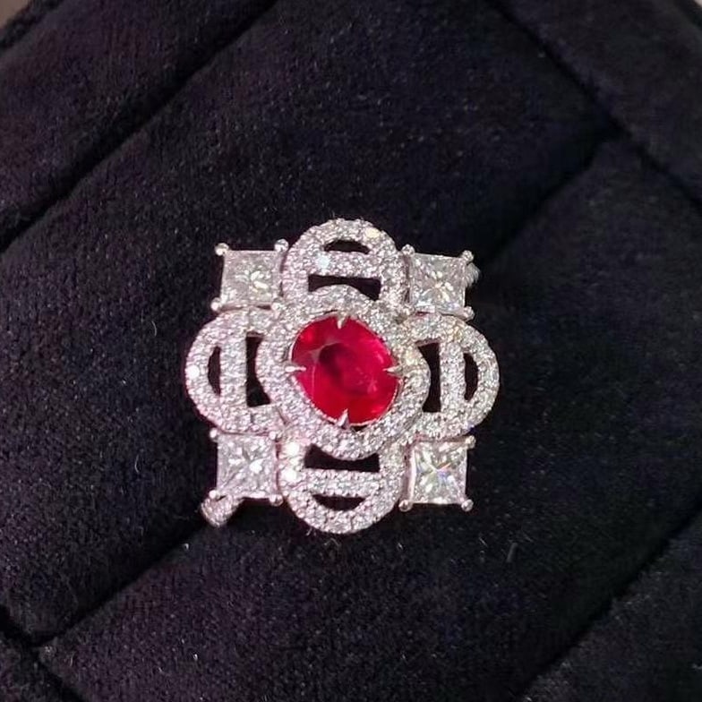 14k Gold 1.43 Ctw Natural Ruby & Diamond Ring - 2