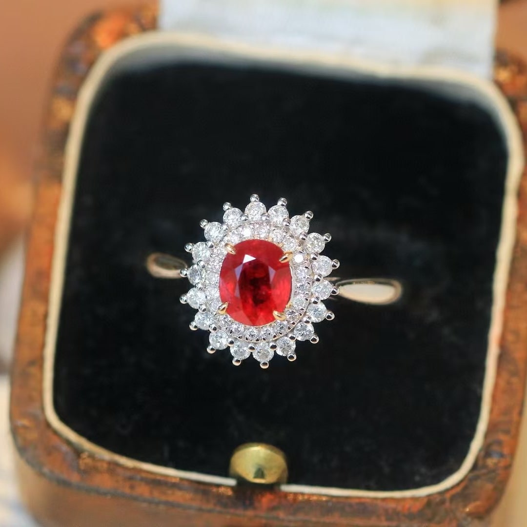 14k Gold 1.14 Ctw Natural Ruby & Diamond Ring - 2