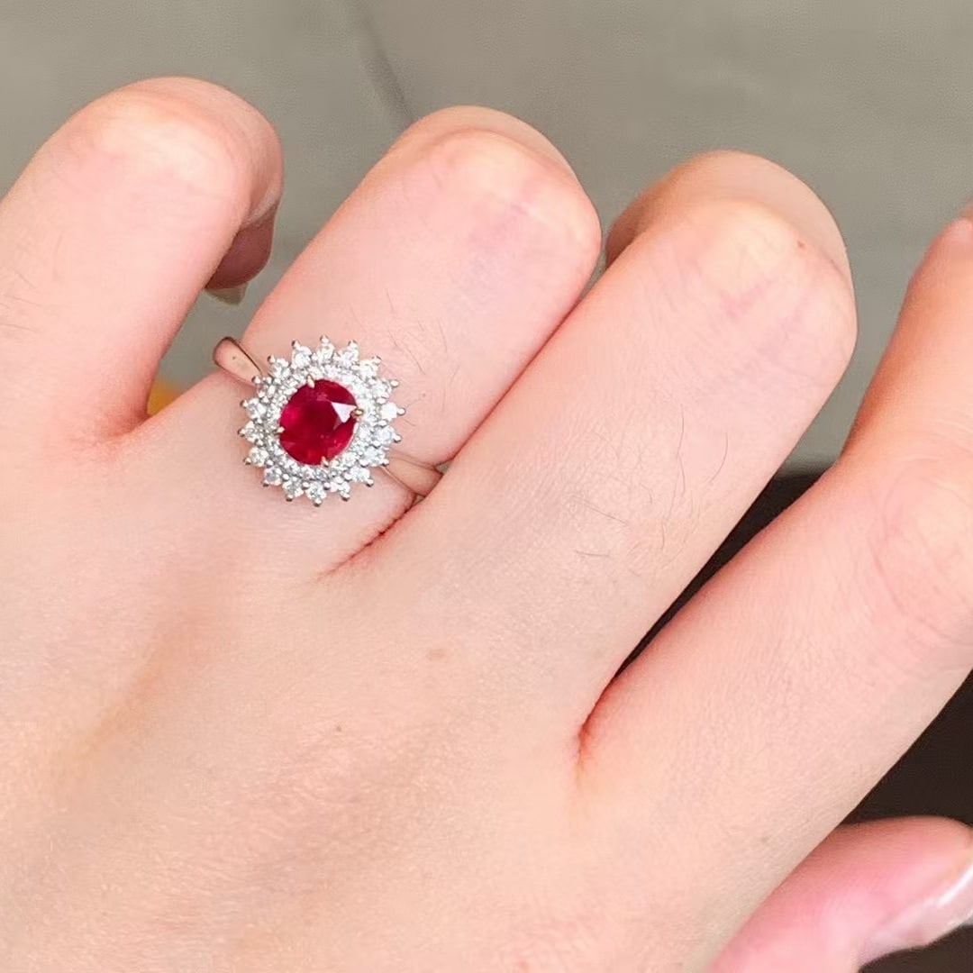 14k Gold 1.14 Ctw Natural Ruby & Diamond Ring - 5