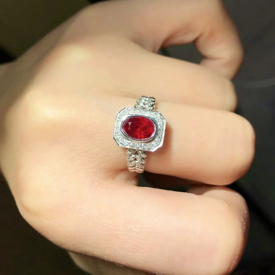 14k Gold 1.63 Ctw Vivid Red Natural Ruby & Diamond Ring - 2