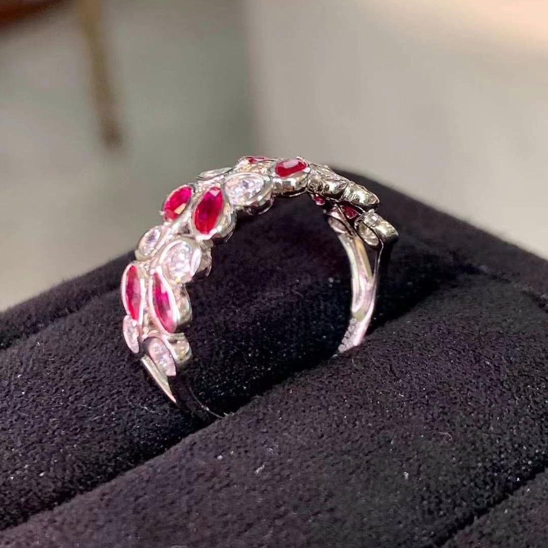 14k Gold 1.53 Ctw Natural Ruby & Diamond Ring - 2