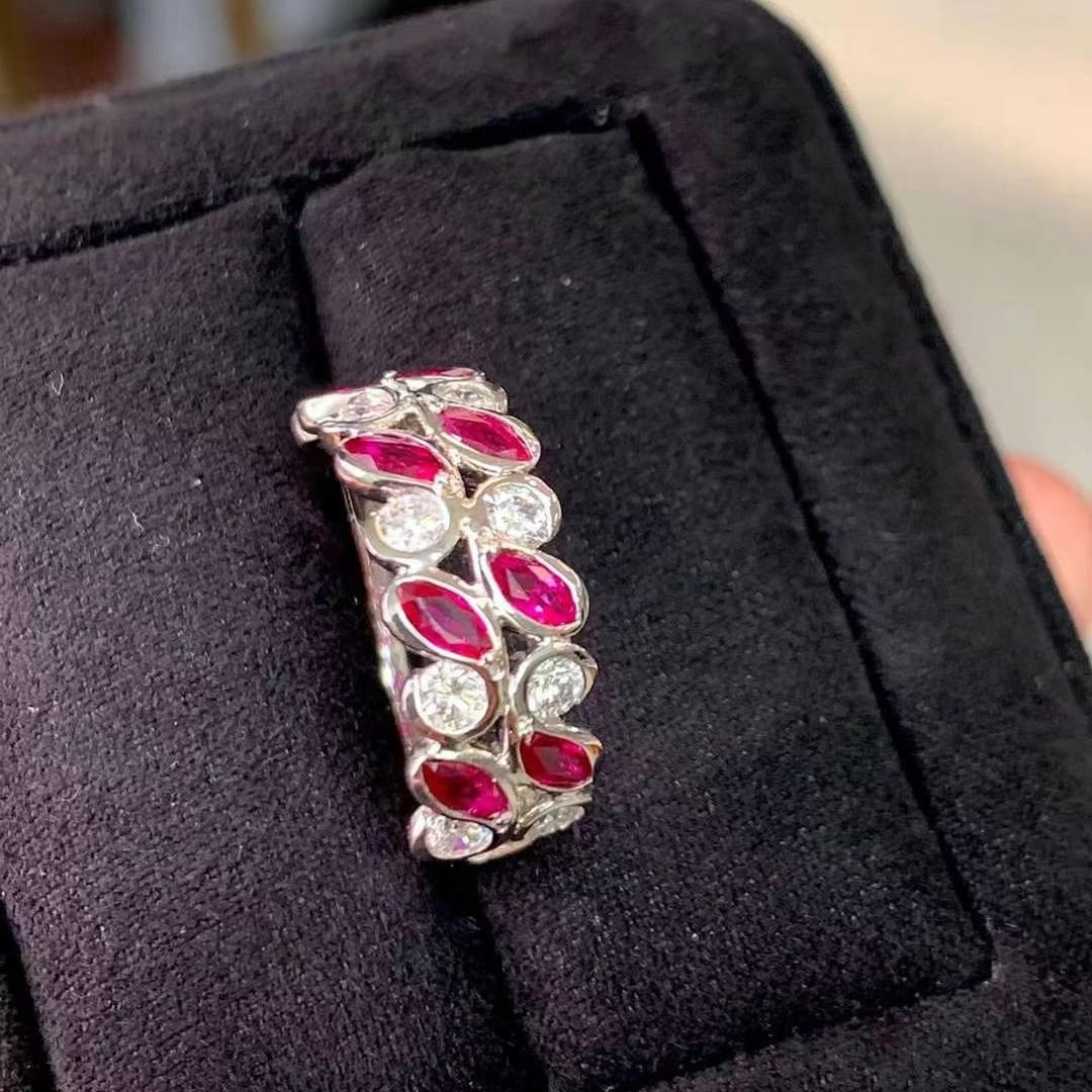 14k Gold 1.53 Ctw Natural Ruby & Diamond Ring - 4