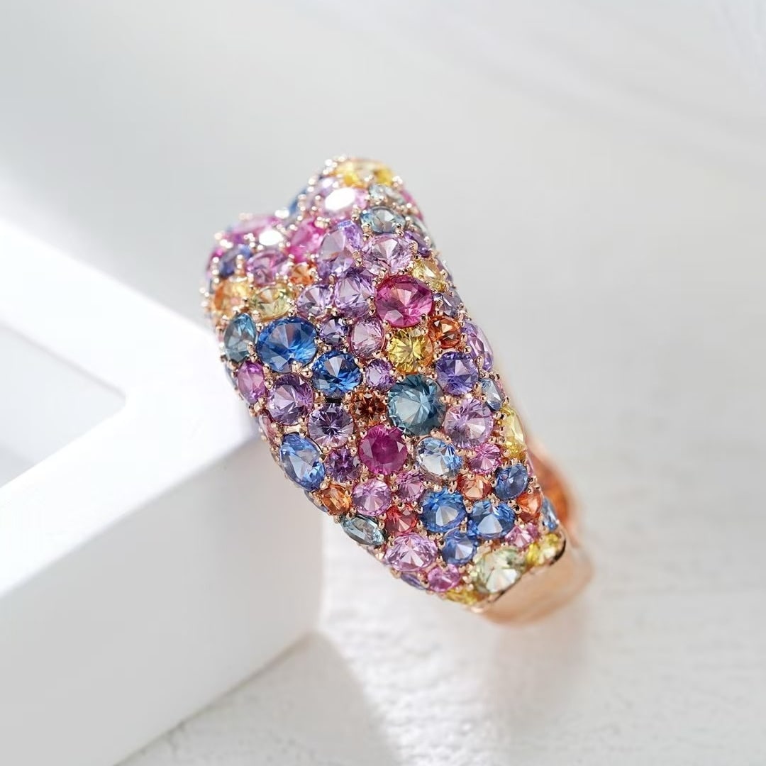 14k Gold 5 Ct Natural Sapphire Ring - 4