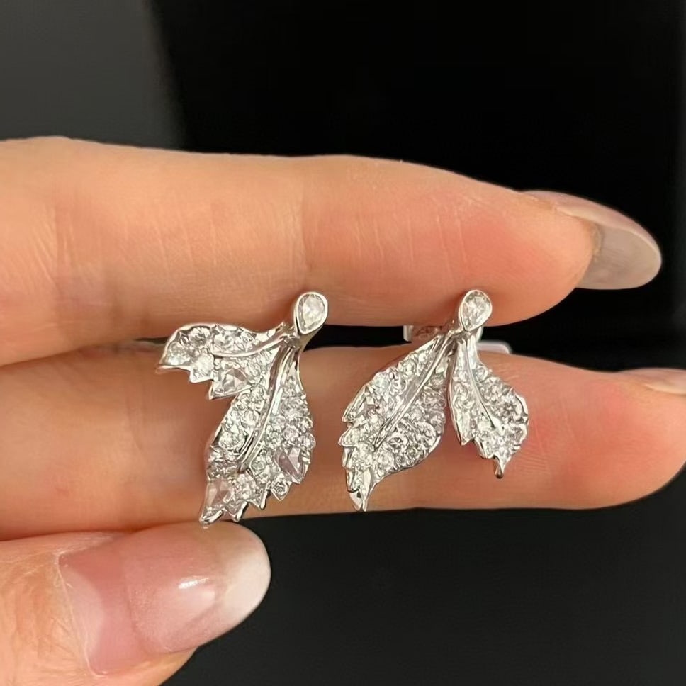 14k Gold 1.27 Ct Natural H Diamond Earrings - 3