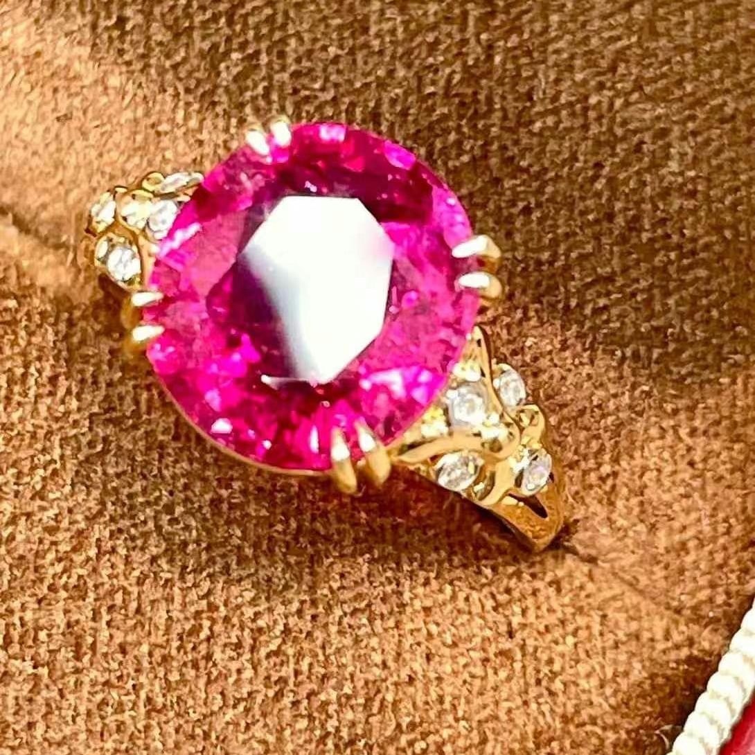 14k Gold 4.18 Ct Natural Tourmaline & Diamond Ring - 4