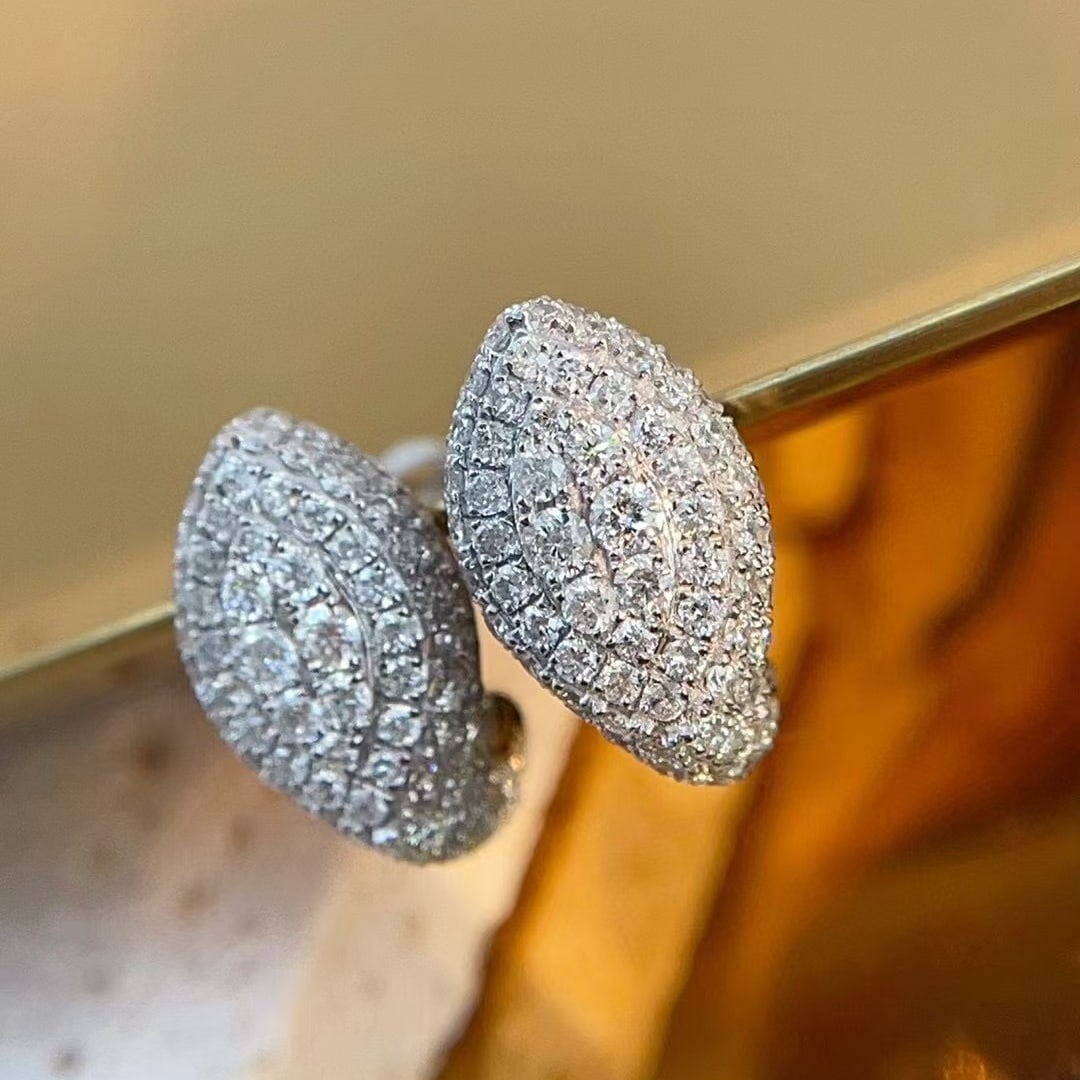 14k Gold 1 Ct Natural H Diamond Earrings - 3