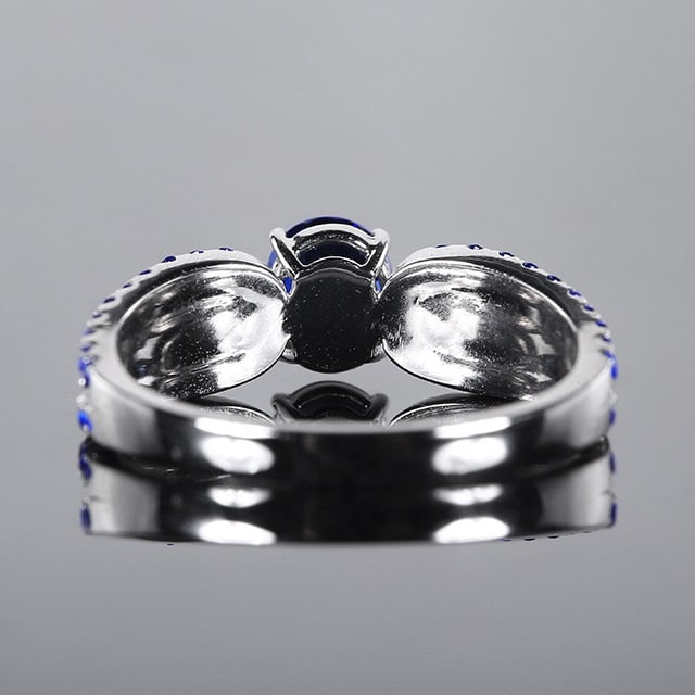 14k Gold 1.14 Ctw Natural Sapphire & Diamond Ring - 4