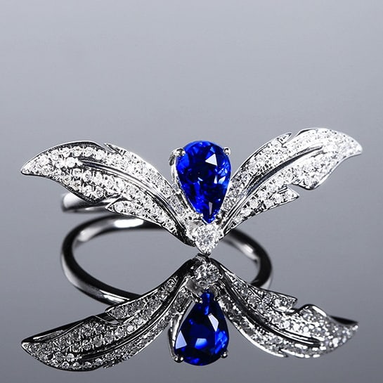 14k Gold 1.47 Ctw Natural Sapphire & Diamond Ring - 2