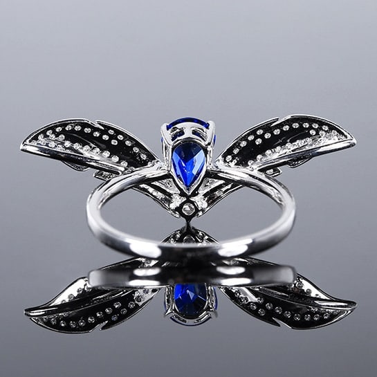 14k Gold 1.47 Ctw Natural Sapphire & Diamond Ring - 3