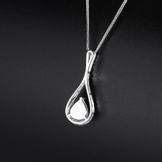 14k Gold 1.46 Ctw Natural Sapphire & Diamond Pendant( Without Chain ) - 4