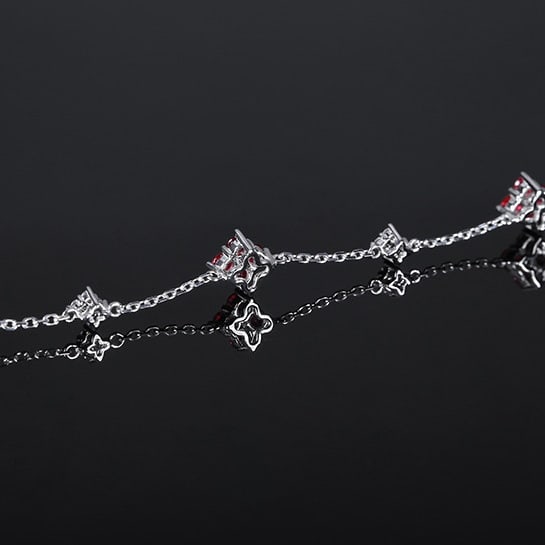 14k Gold 1.17 Ctw Natural Ruby & Diamond Bracelet - 4