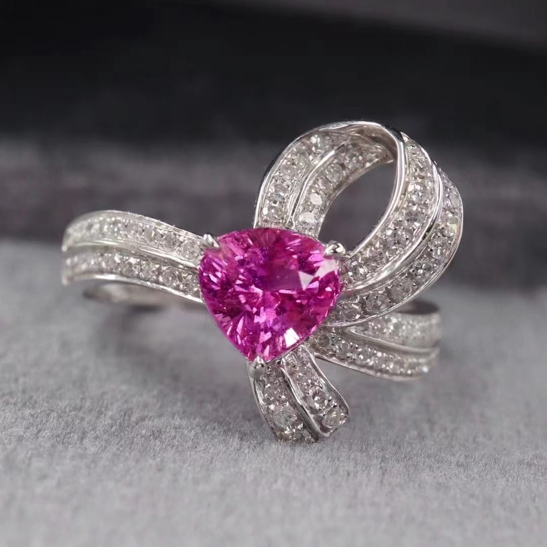 14k Gold 1.50 Ctw Natural Sapphire & Diamond Ring - 3