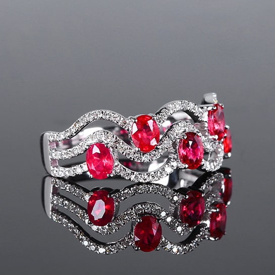 14k Gold 1.36 Ctw Natural Ruby & Diamond Ring - 2