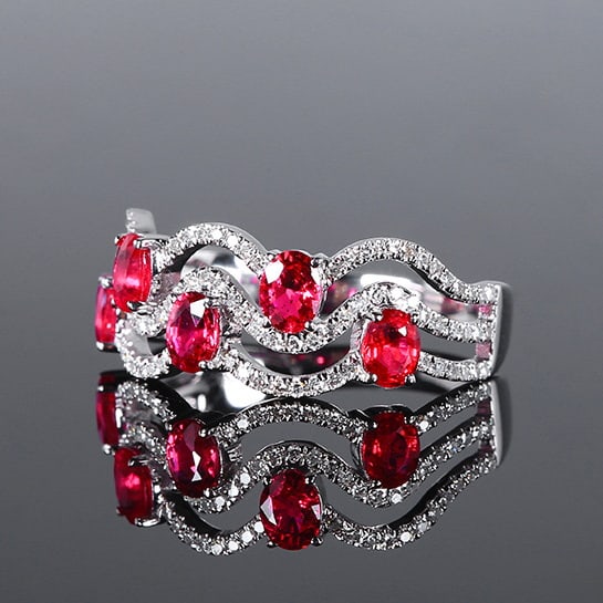 14k Gold 1.36 Ctw Natural Ruby & Diamond Ring - 3
