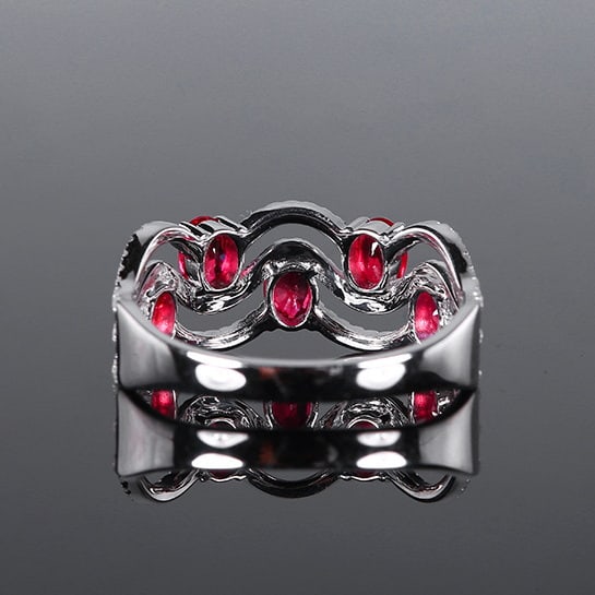 14k Gold 1.36 Ctw Natural Ruby & Diamond Ring - 4